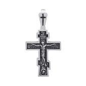 Подвеска-крест из серебра с чернением