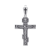 Подвеска-крест из серебра с чернением