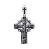 Подвеска-крест из серебра с чернением