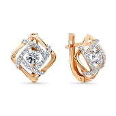 Серьги из золота с фианитами