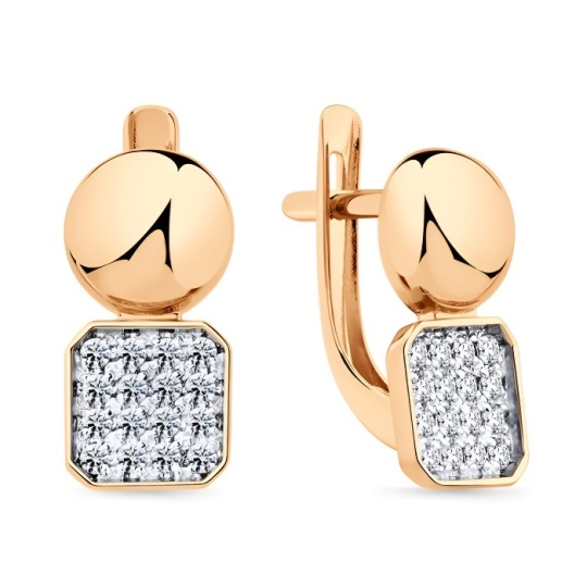 Серьги из золота с фианитами