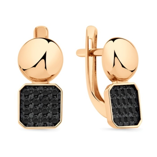 Серьги из золота с фианитами