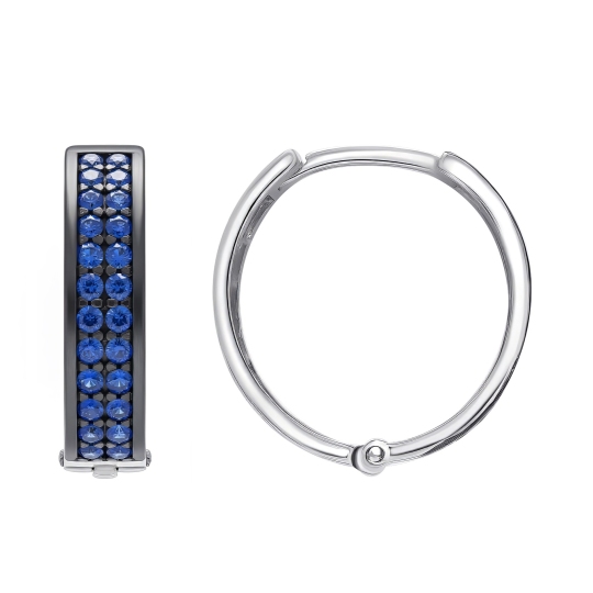Серьги из серебра с фианитами