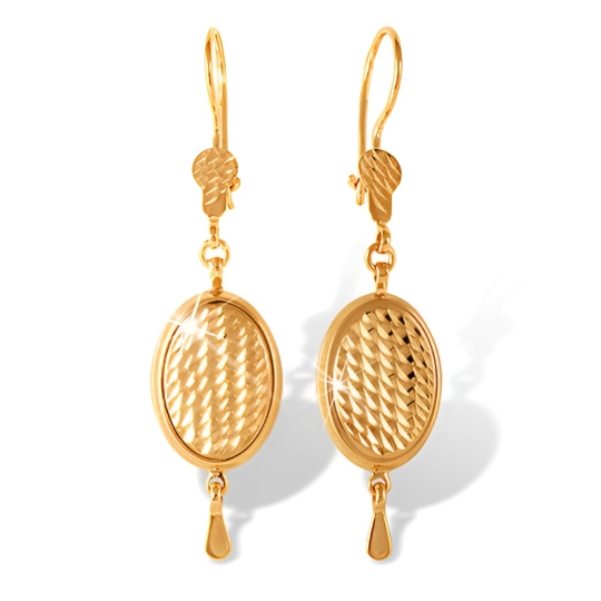 Серьги из золота с алмазной гранью