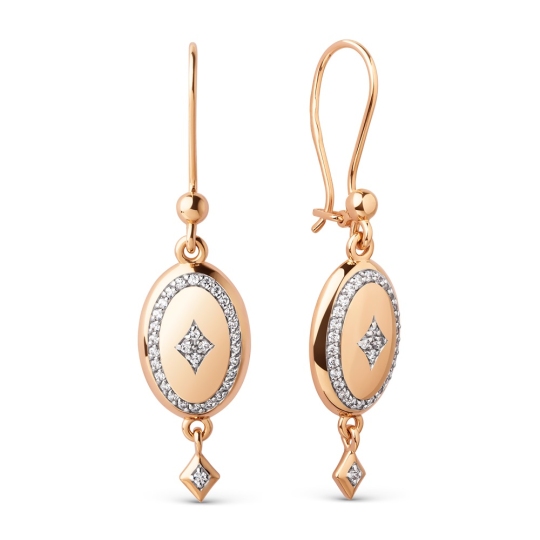 Серьги из золота с фианитами