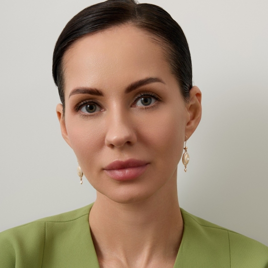 Серьги из золота с фианитами