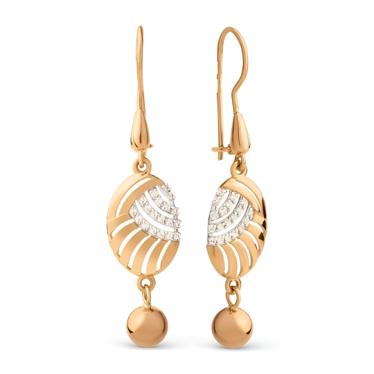 Серьги из золота с фианитами