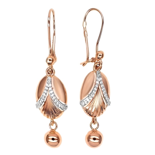 Серьги из золота с фианитами