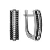 Серьги из серебра с фианитами