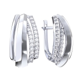 Серьги из серебра с фианитами