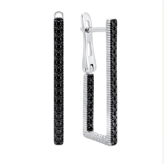 Серьги из серебра с фианитами