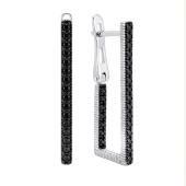 Серьги из серебра с фианитами