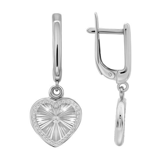 Серьги из серебра с алмазной гранью