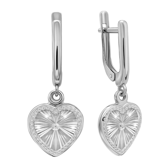 Серьги из серебра с алмазной гранью