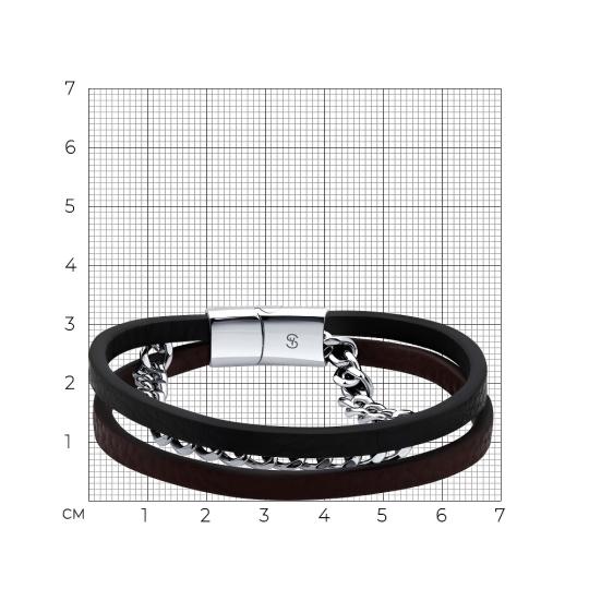 Браслет из кожи со стальными вставками