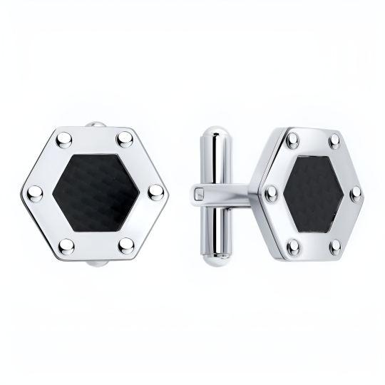 Запонки из стали с карбоном