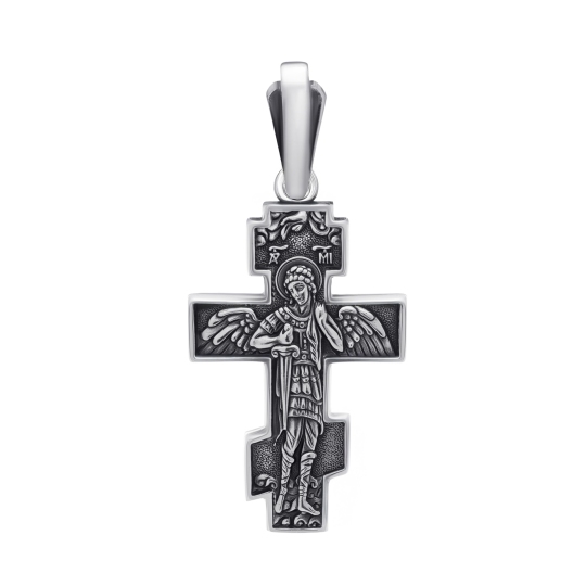 Подвеска-крест из серебра с чернением