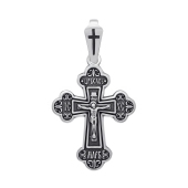 Подвеска-крест из серебра с чернением