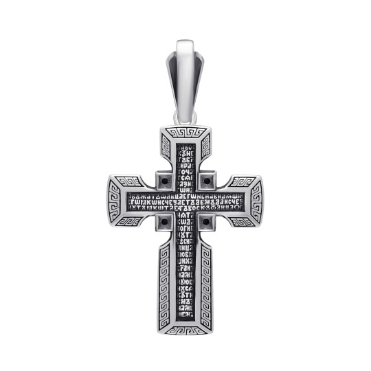 Подвеска-крест из серебра с чернением