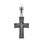 Подвеска-крест из серебра с чернением