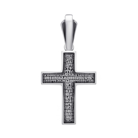 Подвеска-крест из серебра с чернением