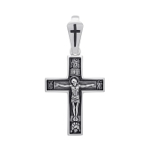 Подвеска-крест из серебра с чернением
