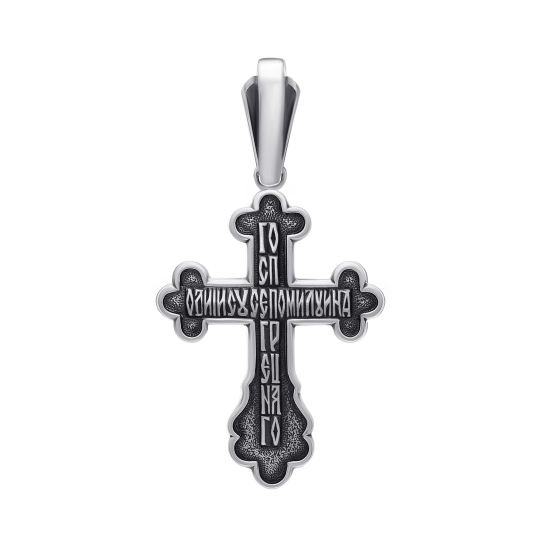 Подвеска-крест из серебра с чернением