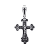 Подвеска-крест из серебра с чернением