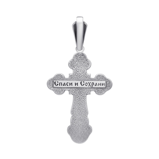 Подвеска-крест из серебра с чернением