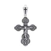 Подвеска-крест из серебра с чернением