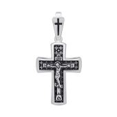 Подвеска-крест из серебра с чернением