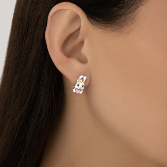 Серьги из серебра с позолотой и эмалью