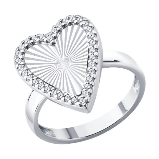 Кольцо из серебра с фианитами