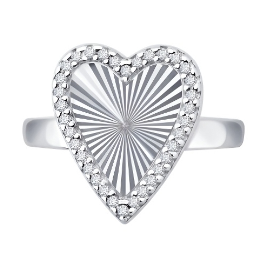 Кольцо из серебра с фианитами