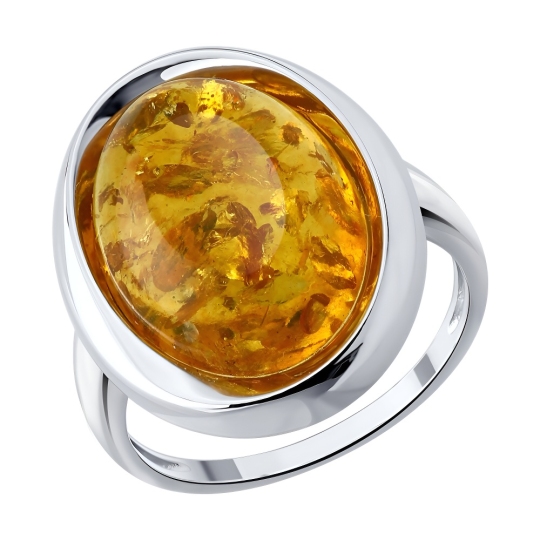 Кольцо из серебра с янтарем