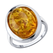 Кольцо из серебра с янтарем