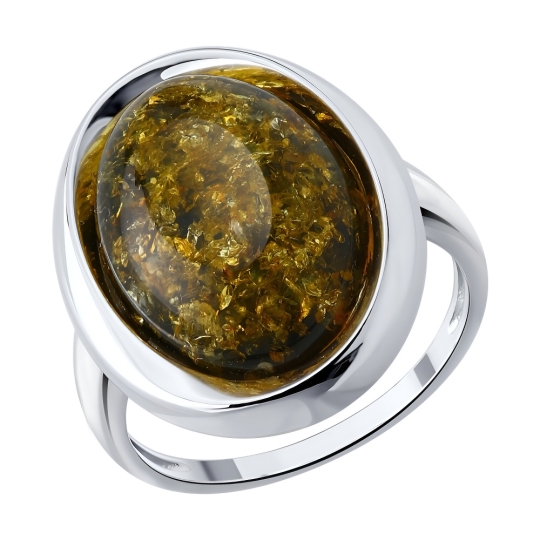 Кольцо из серебра с янтарем