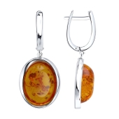 Серьги из серебра с янтарем