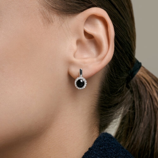 Серьги из серебра с фианитами