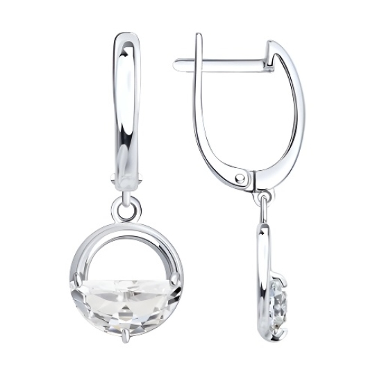 Серьги из серебра с фианитами