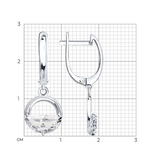 Серьги из серебра с фианитами
