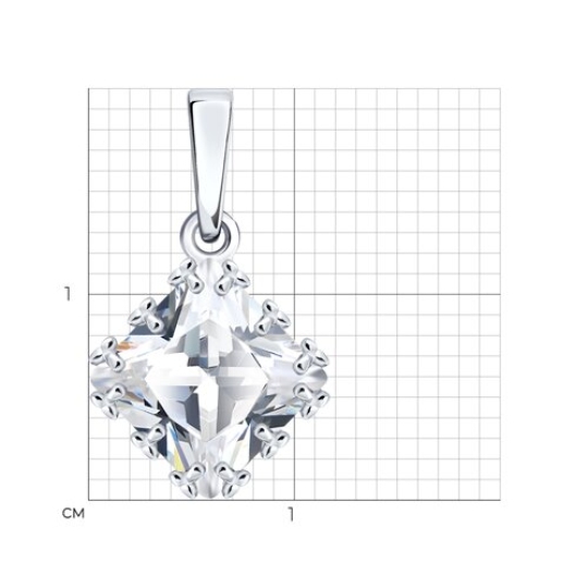 Подвеска из серебра с фианитом