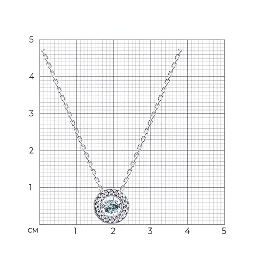 Колье из серебра с бриллианитом и фианитами