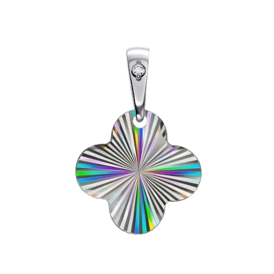 Подвеска из серебра с алмазной гранью и фианитом