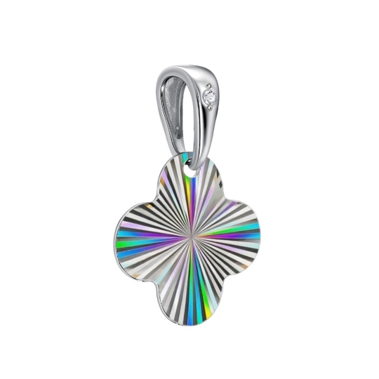 Подвеска из серебра с алмазной гранью и фианитом