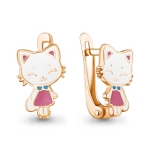 Серьги из серебра с позолотой и эмалью