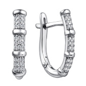 Серьги из серебра с фианитами