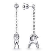 Серьги из серебра с фианитами