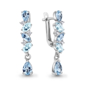 Серьги из серебра с топазами,топазами Swiss и фианитами