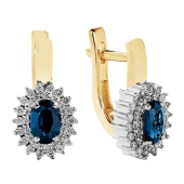 Серьги из золота с бриллиантами и сапфирами